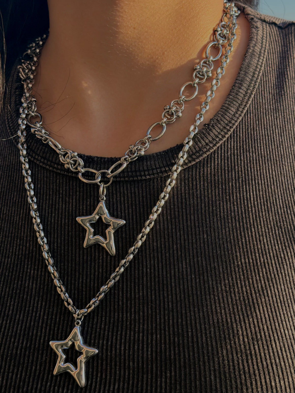 STAR NECKLACE (BEAN CHAIN)
