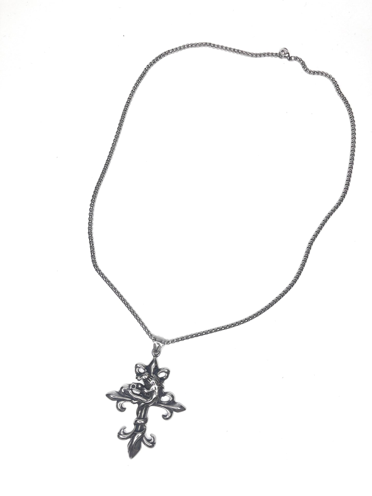 FLEUR DE LIS CROSS CHAIN