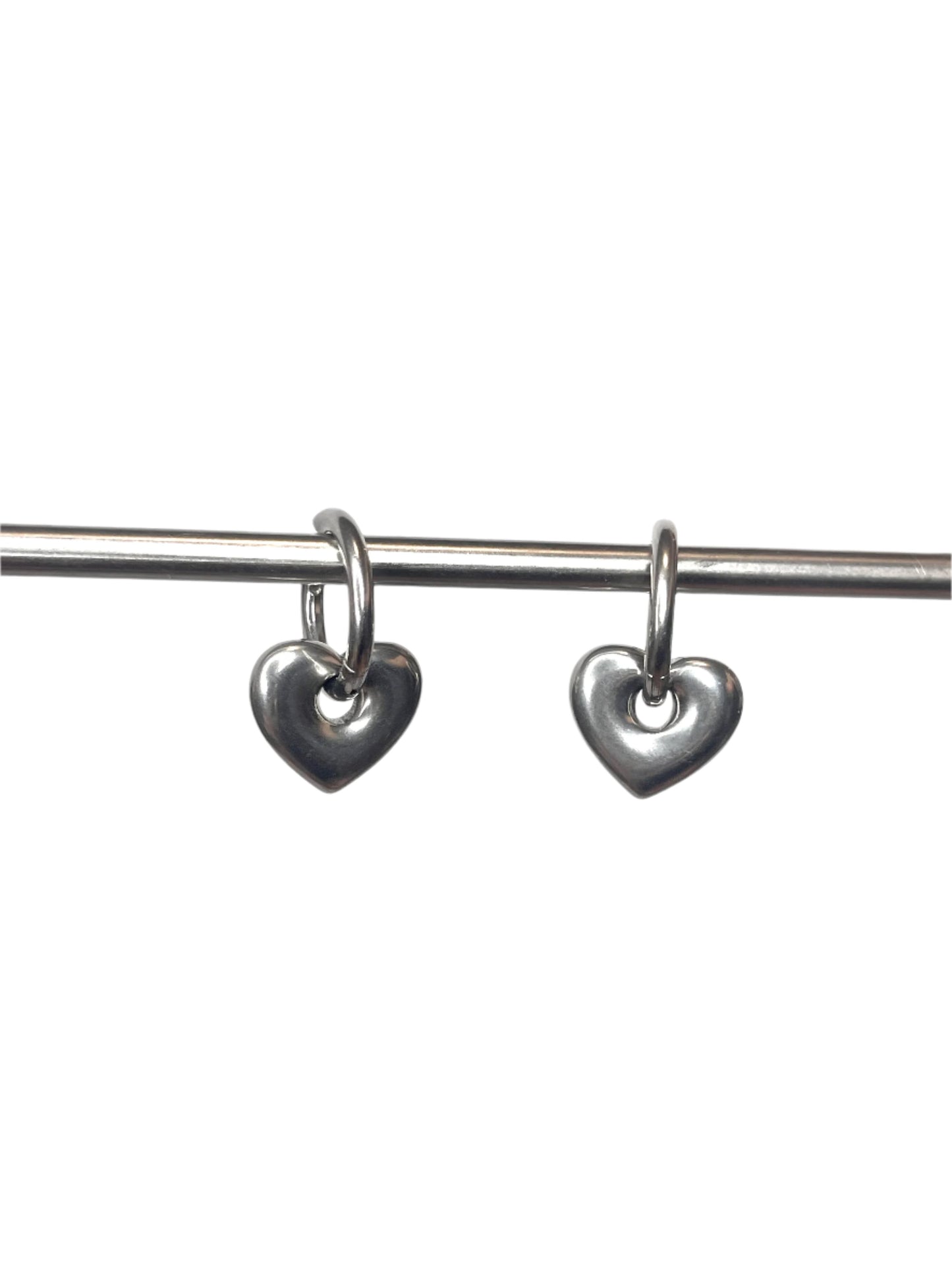 PUFFY HEART DROP EARRINGS