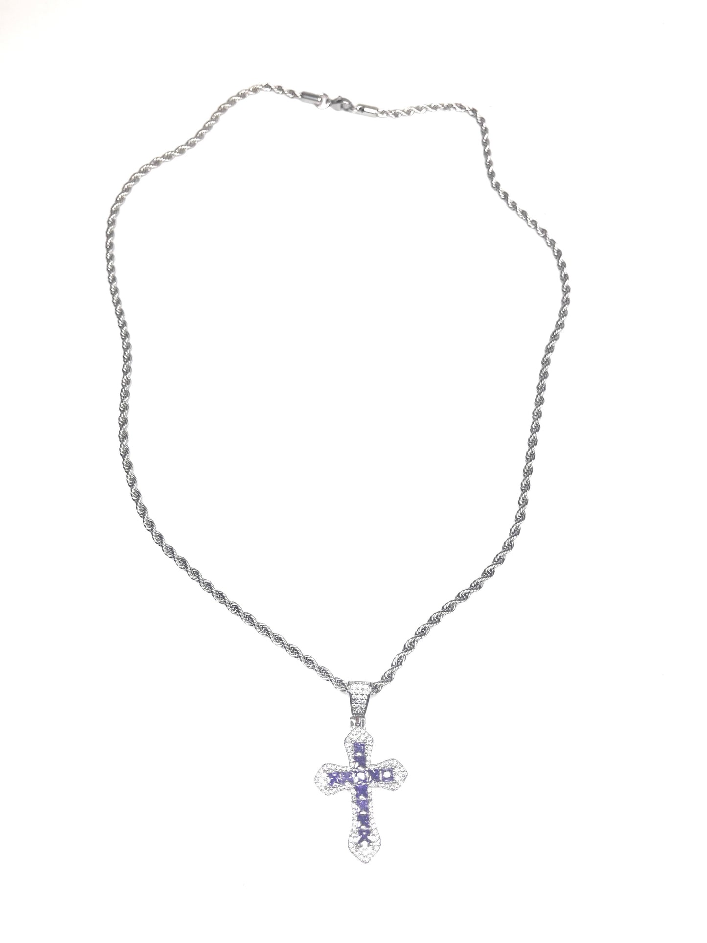 ICED MINI CROSS NECKLACE